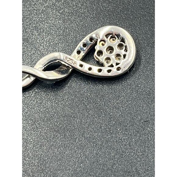 Zales Jewelers Vintage  Sterling
Silver Diamond Infinity Drop Pendant Slide - Picture 9 of 9